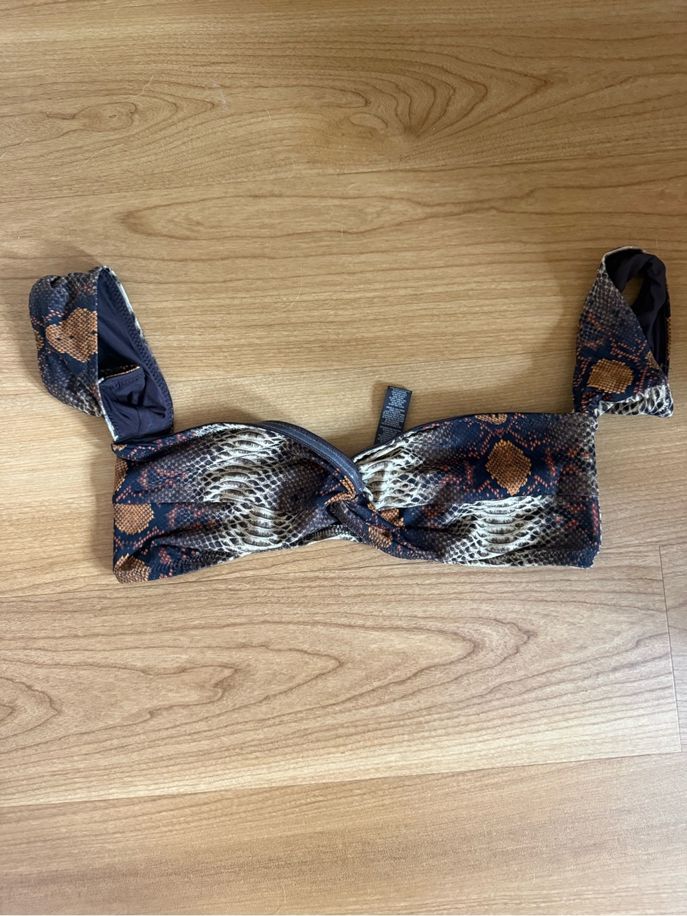 SKIMS swim Snake Print Twist Front Bikini Top